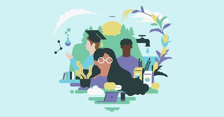 ServiceNow graphic displaying global community support