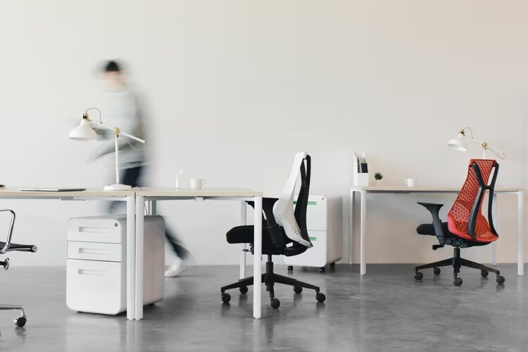 Man walking through an office
