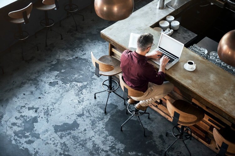 Man working at a bar