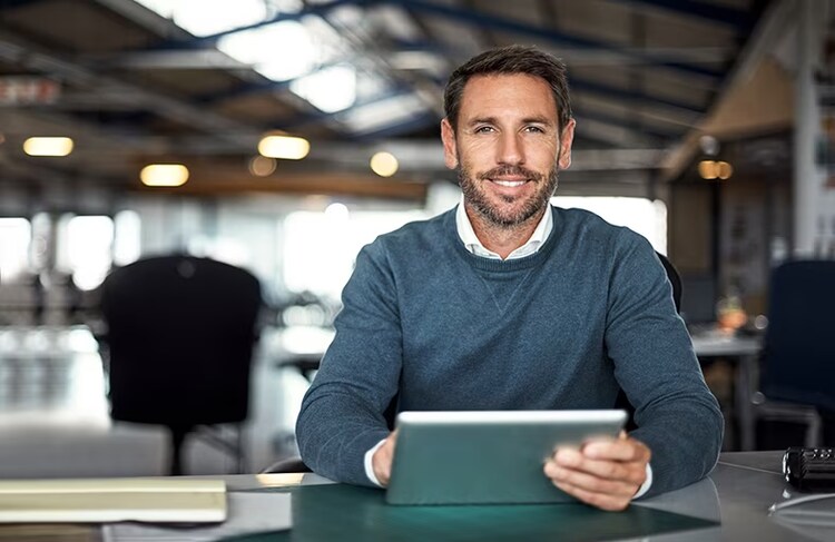 Man with tablet