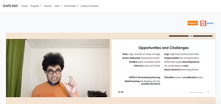 ICAPS 2021 screenshot: Opportunities and Challenges