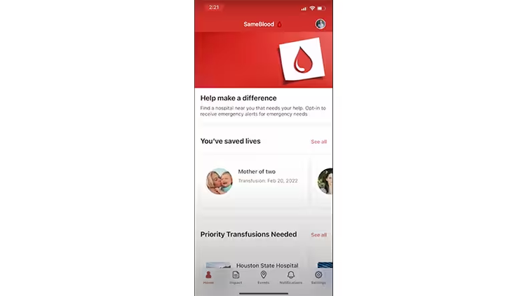 SameBlood app