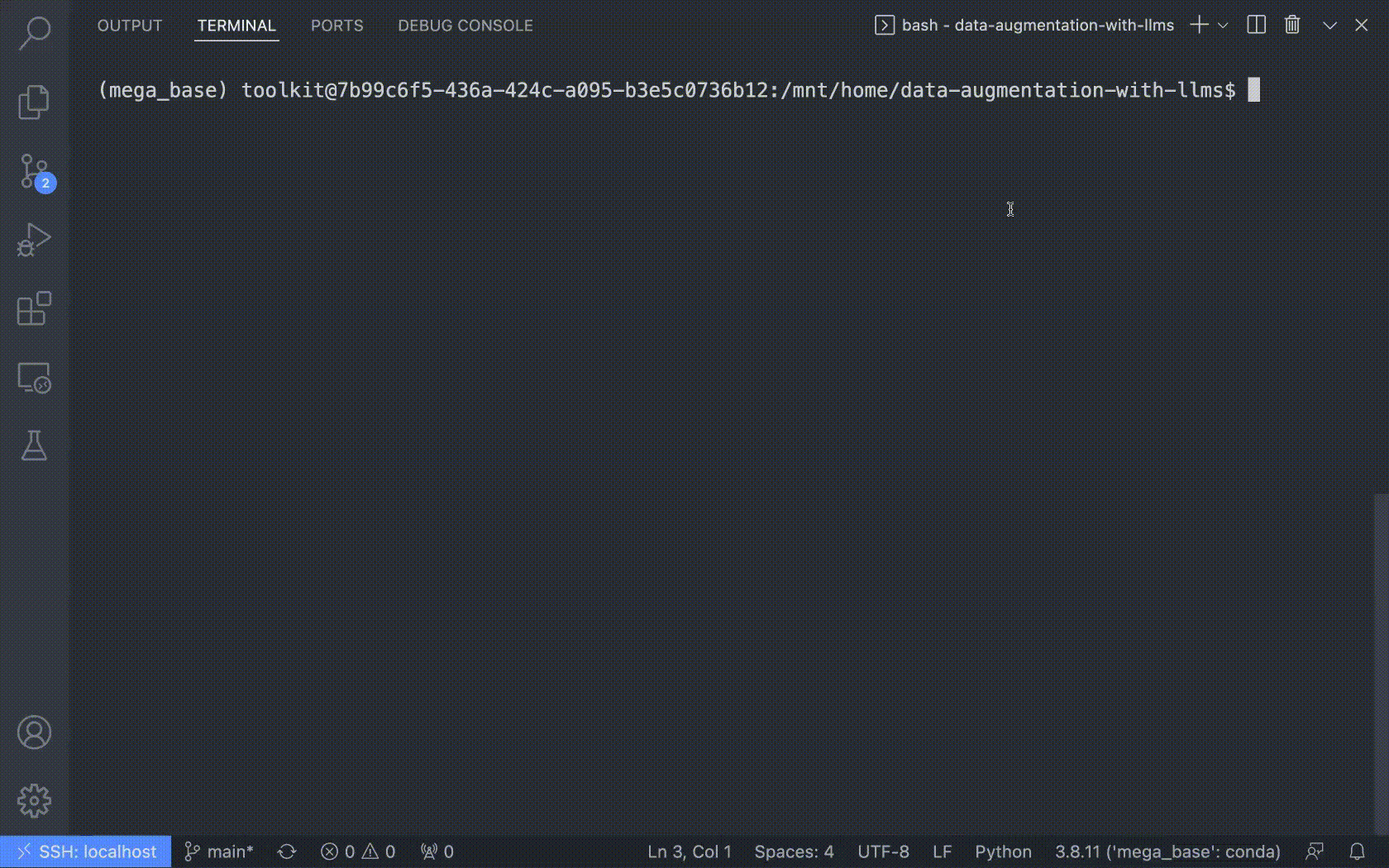Data augmentation Python script to open AI in sandbox for intent classification
