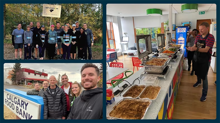 ServiceNow employees in Canada helping package and deliver meals for people in need