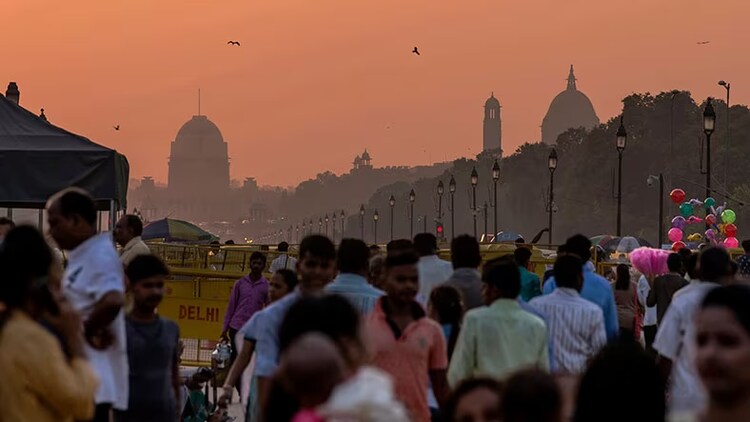 Digital trust in government: people gathered in front of India government buildings