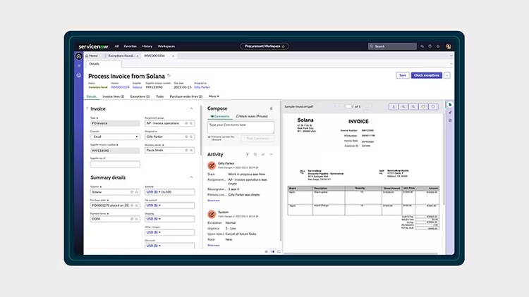 Accounts Payable Operations: Process invoice from Solana