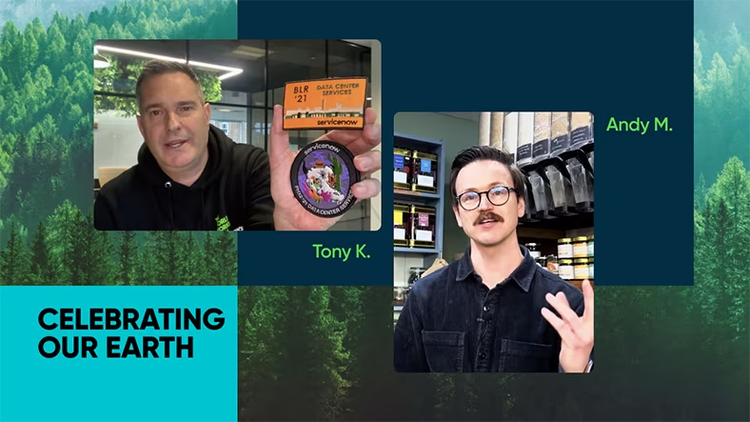 Sustainability: ServiceNow employees Tony K. and Andy M. celebrating our Earth