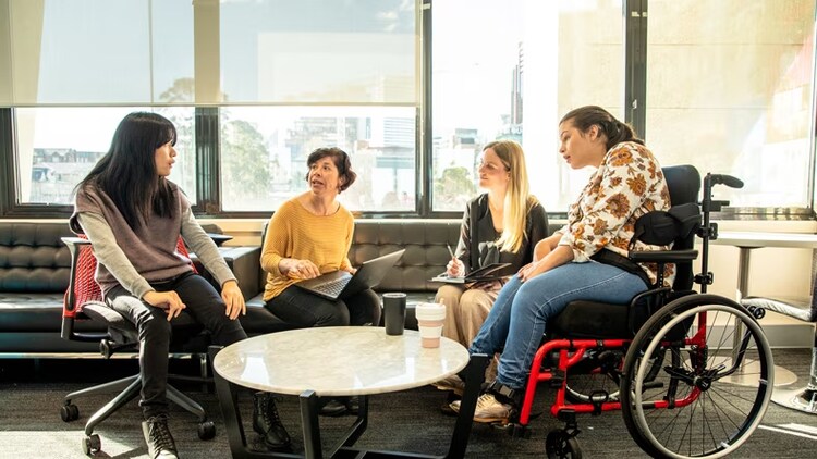 Digital transformation in healthcare for nurse retention: smiling nurses walking