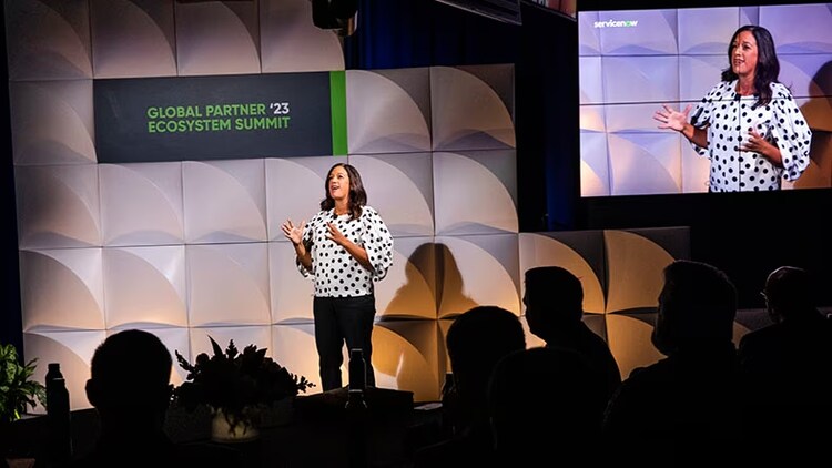 Partner ecosystem: Erica Volini presenting at the 2023 Global Partner Ecosystem Summit