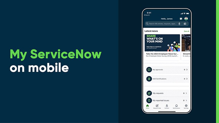 My ServiceNow on mobile