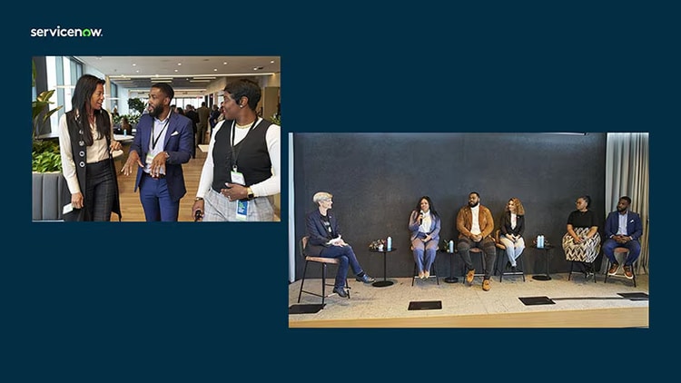 Karen Pavlin and others at the ServiceNow RiseUp event to skill talent in New York City