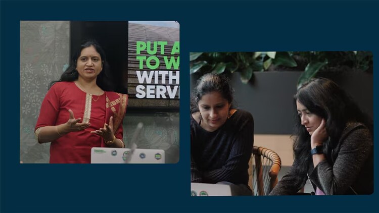 Three women at ServiceNow working on the employee search experience