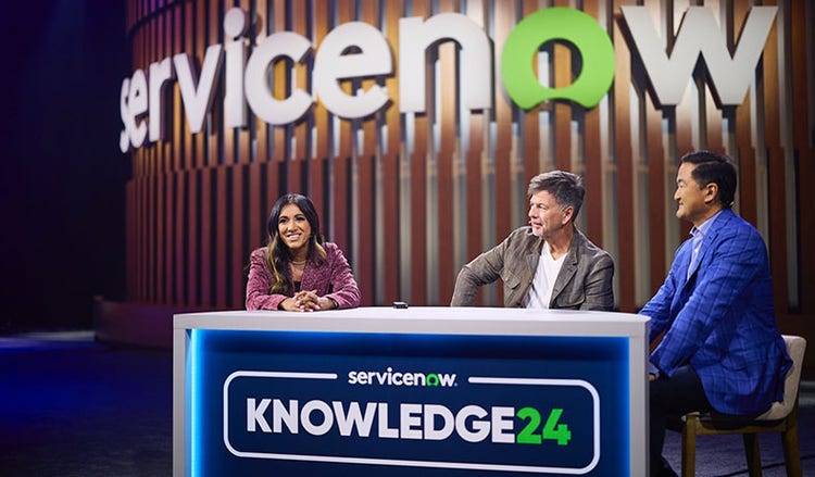 Nalina Athyantha, Dave Wright, and Michael Park at ServiceNow Knowledge 2024