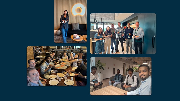 Collage of photos of interns during their ServiceNow internship