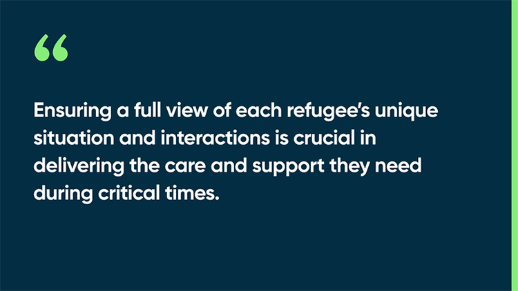 Ensuring a full view of each refugee’s unique situation and interactions is crucial in delivering the care and support they need during critical times