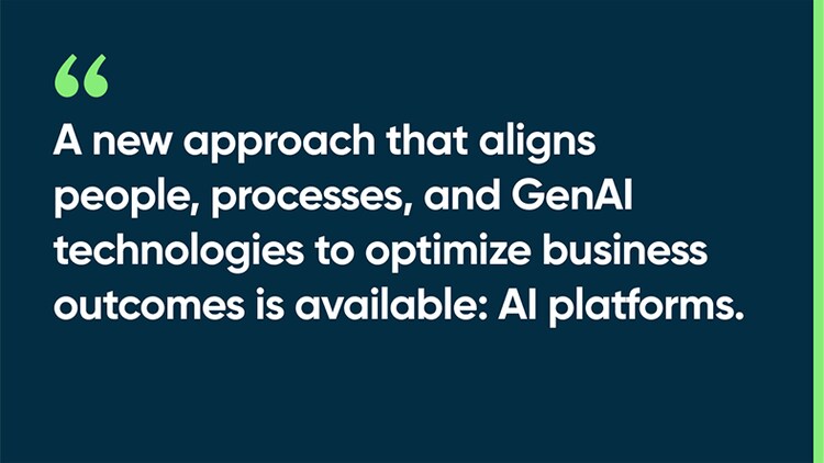 A new approach that aligns people, processes, and GenAI technologies to optimize business outcomes is available: AI platforms.