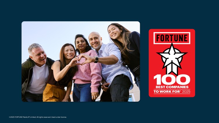 Fortune 100 Best Companies to Work For 2025: group of ServiceNow employees