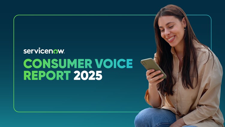 Consumer voice report: A woman looking at her phone and smiling