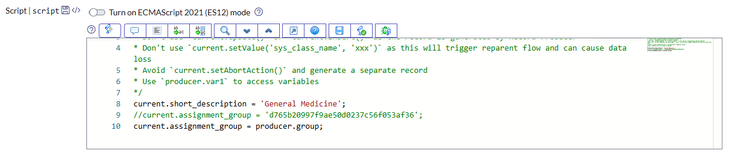 ServiceNow assignment group Issue - script.png
