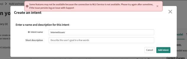 Intent creation Error