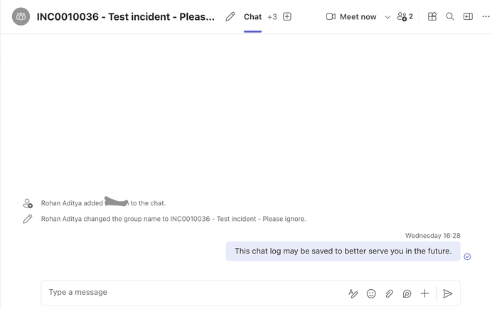 Default Teams compliance message
