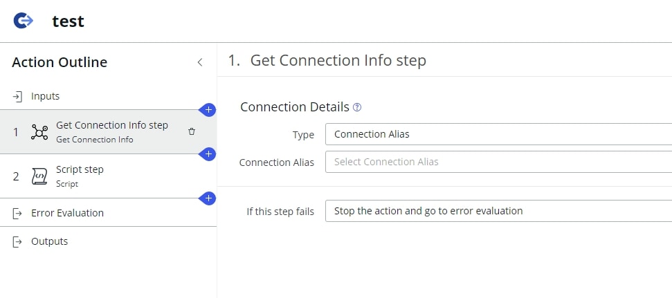 Action Step. Get Connection Info step - ServiceNow Community