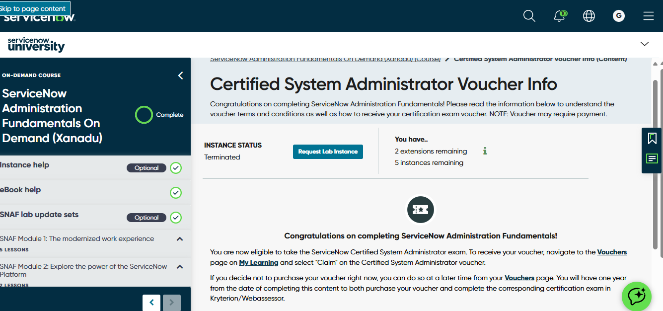 CSA Exam voucher not received ServiceNow Community