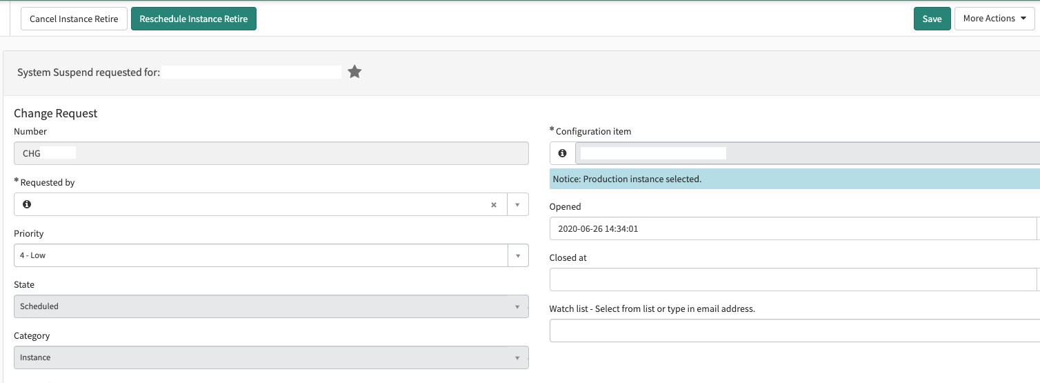 Retire an Instance Service Catalog on Now Support ... - ServiceNow ...