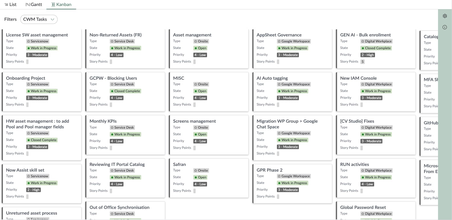 Servicenow Cwm Reference Guide CWM Kanban Board - header labels missing - ServiceNow Community