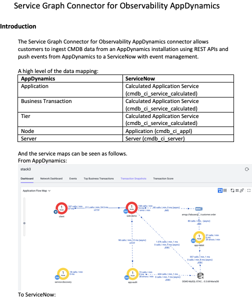 Service Graph Connector for Observability AppDynam... - ServiceNow ...
