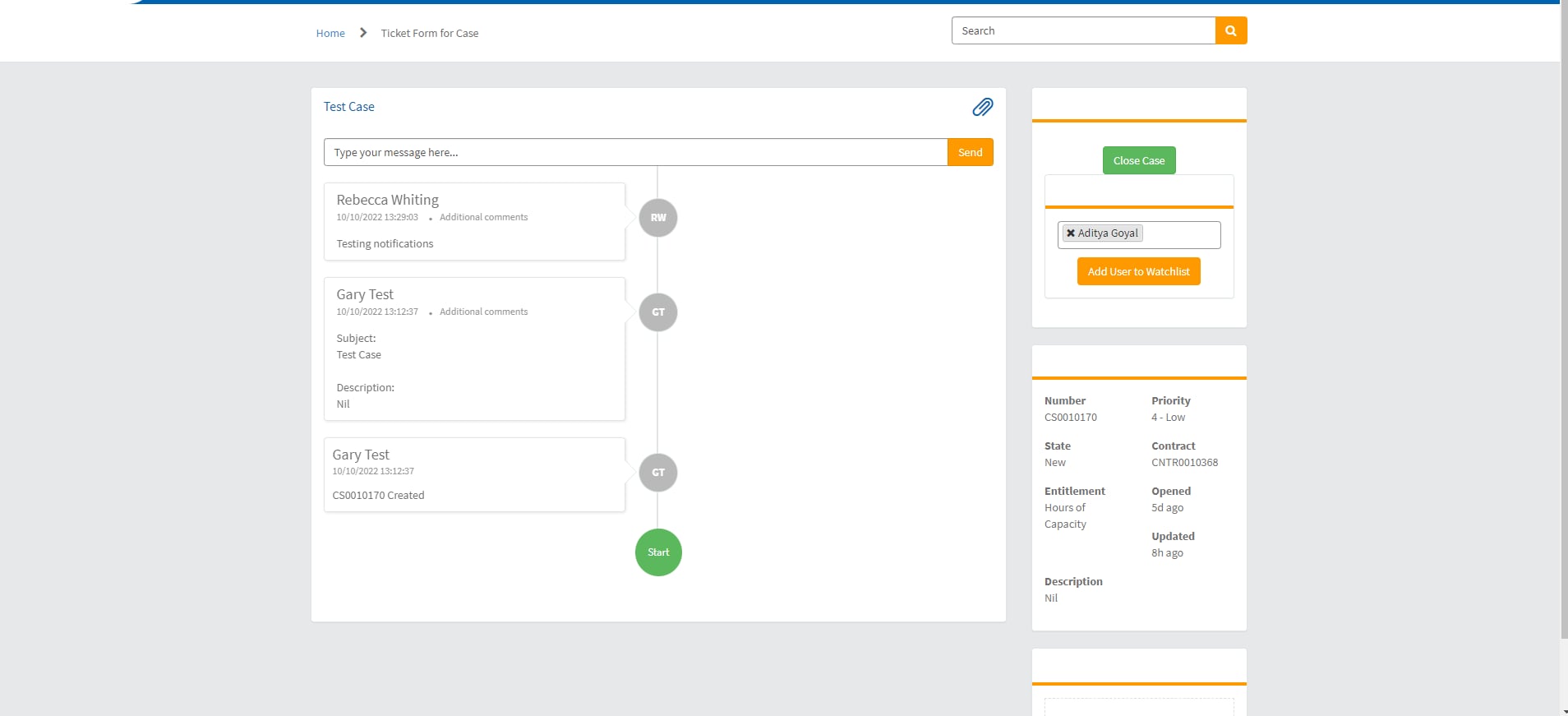 Create a 'Add to Watchlist' button on an open case... ServiceNow