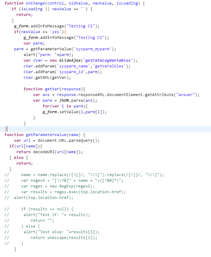 Solved: Get URL Parameters from Client Script - ServiceNow Community