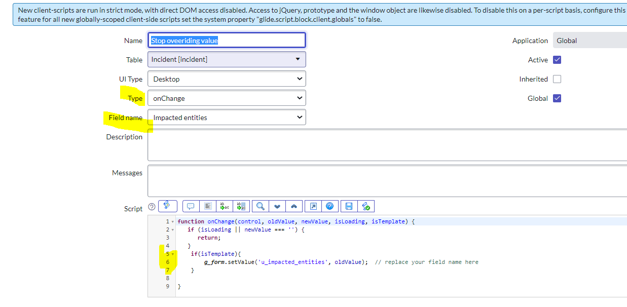 Servicenow Insert Template Script I want to set a field by applying a Template, but ... - ServiceNow ...