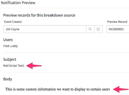 Outputting Different Information From One Email Sc... - ServiceNow ...