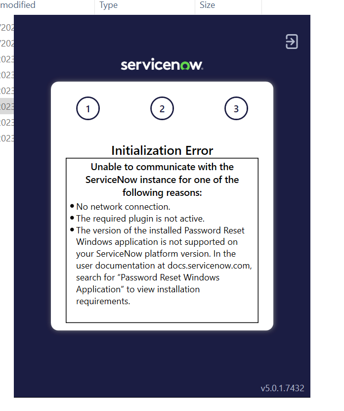 Solved: Re: Password reset windows application error - ServiceNow Community