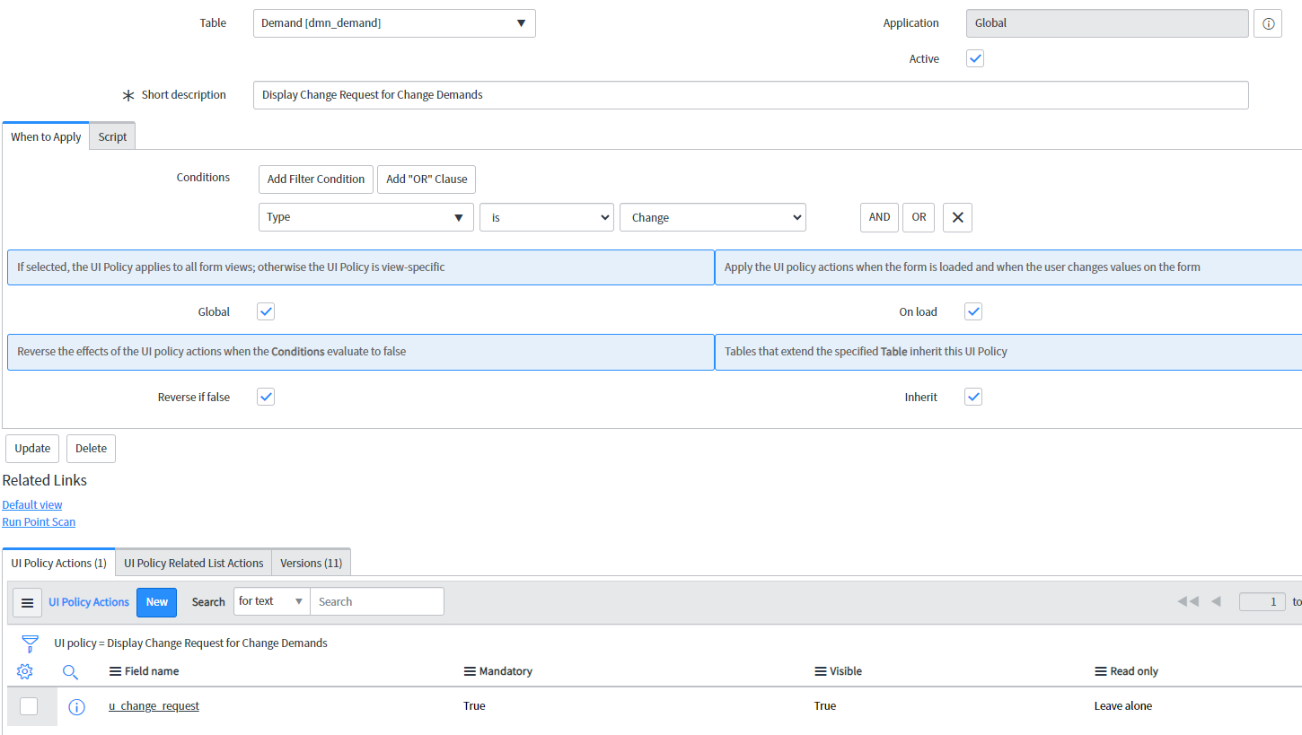 Solved How can a UI Policy have a UI Policy Action on ano