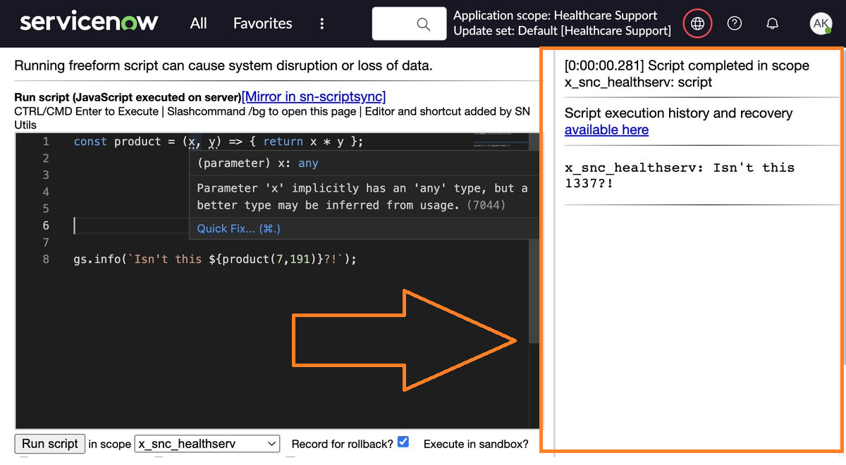 How can I show Background Script results in split ... - ServiceNow ...