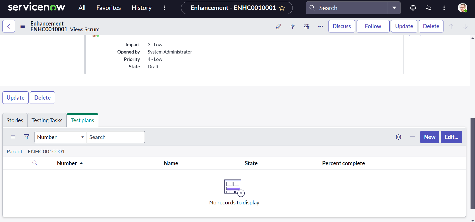 Scan Engine Screen Shot Servicenow Linking tests to Enhancements in ServiceNow Test M... - ServiceNow ...