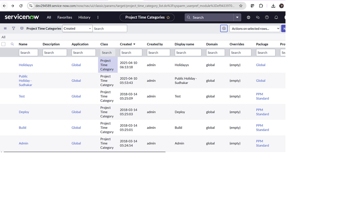 SPM - Time Sheet Portal and Project Time categorie... - ServiceNow ...