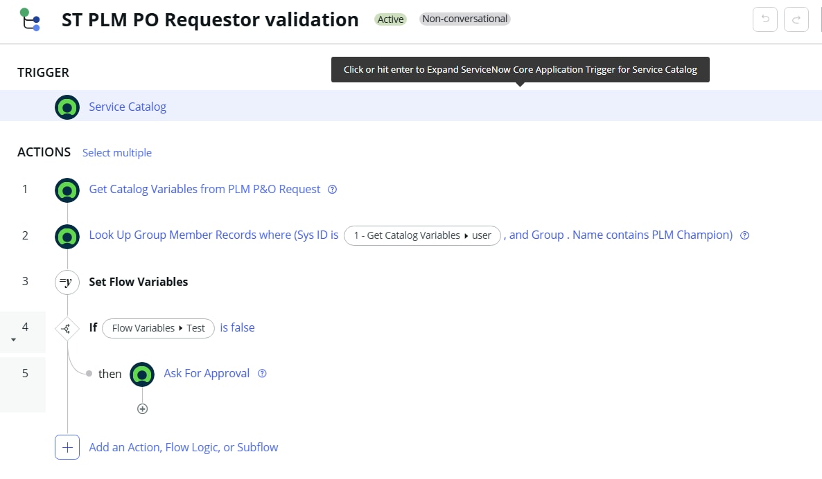 Requester / Approver validation in flow designer f... ServiceNow