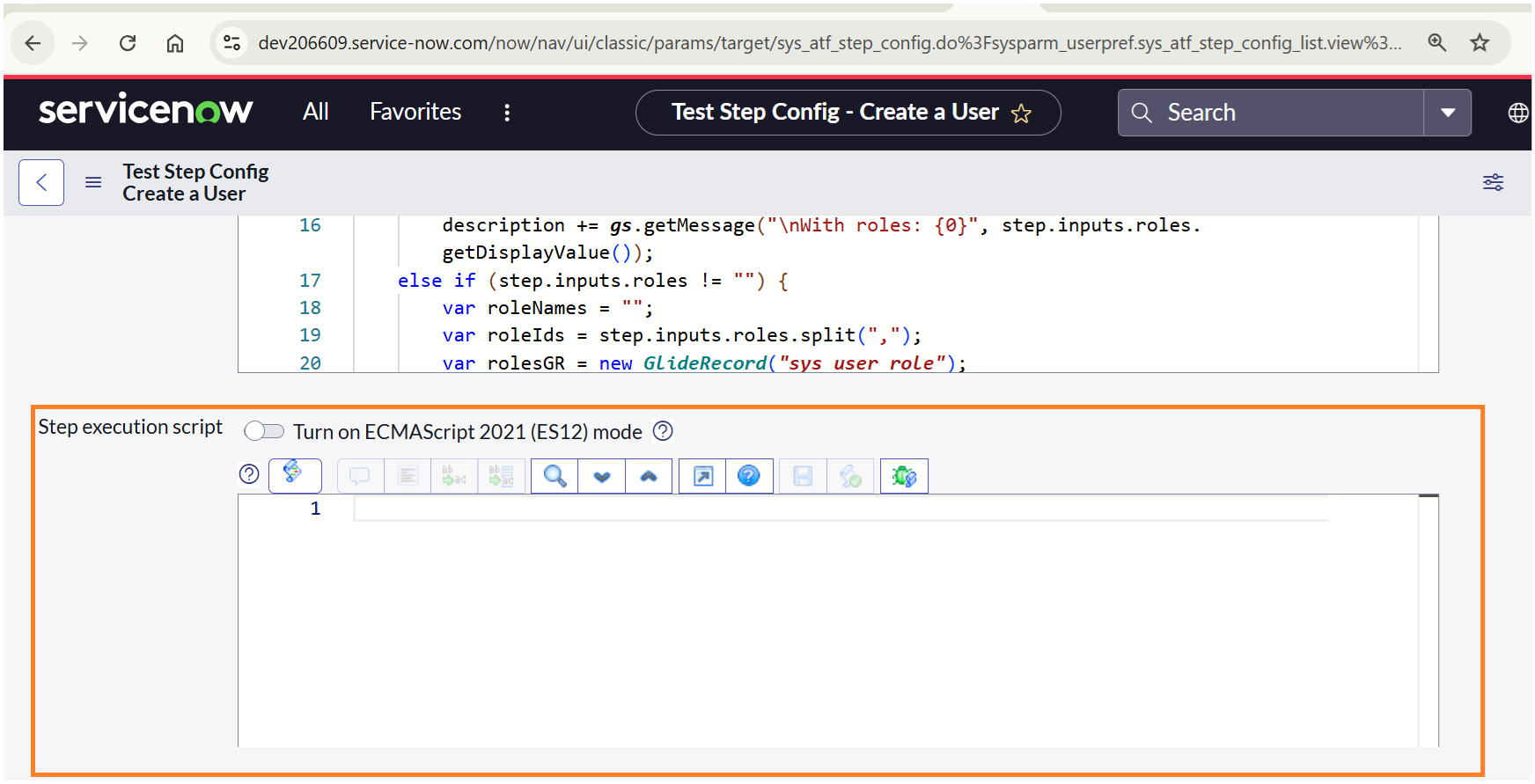 ATF Test Steps Script execution step view is hidde... - ServiceNow ...