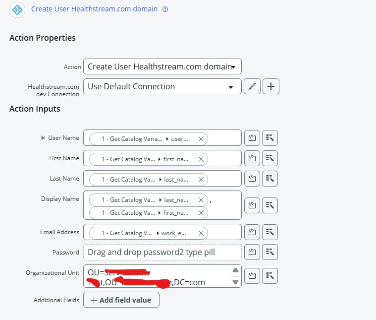 Solved: Create new user in AD - Flow action getting error - ServiceNow ...