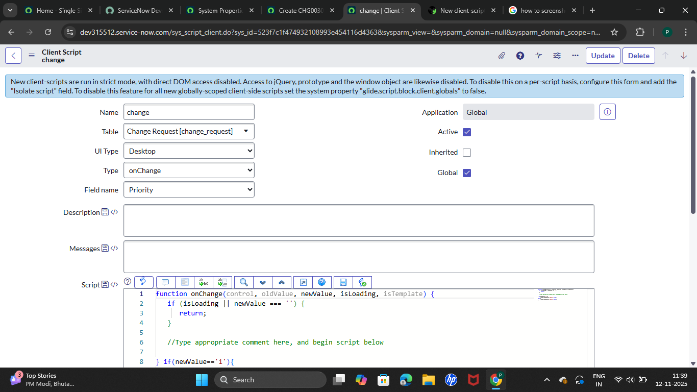 client script - ServiceNow Community