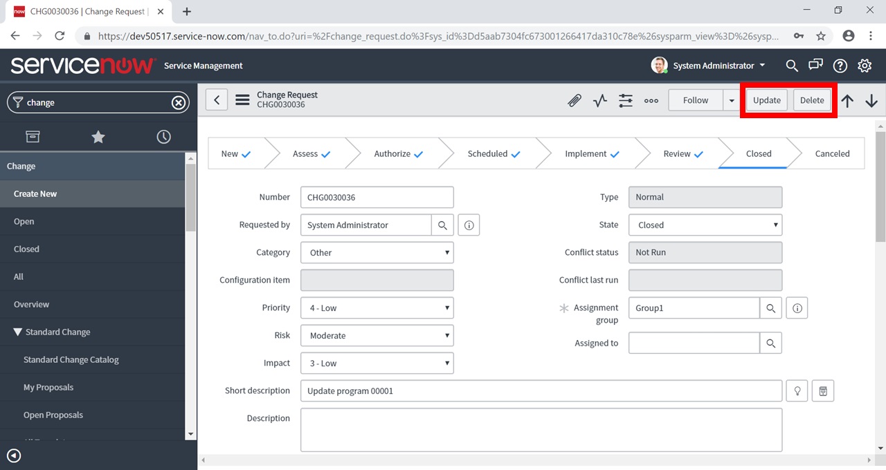 Solved: How to hide Update and Delete button on Change Req ...