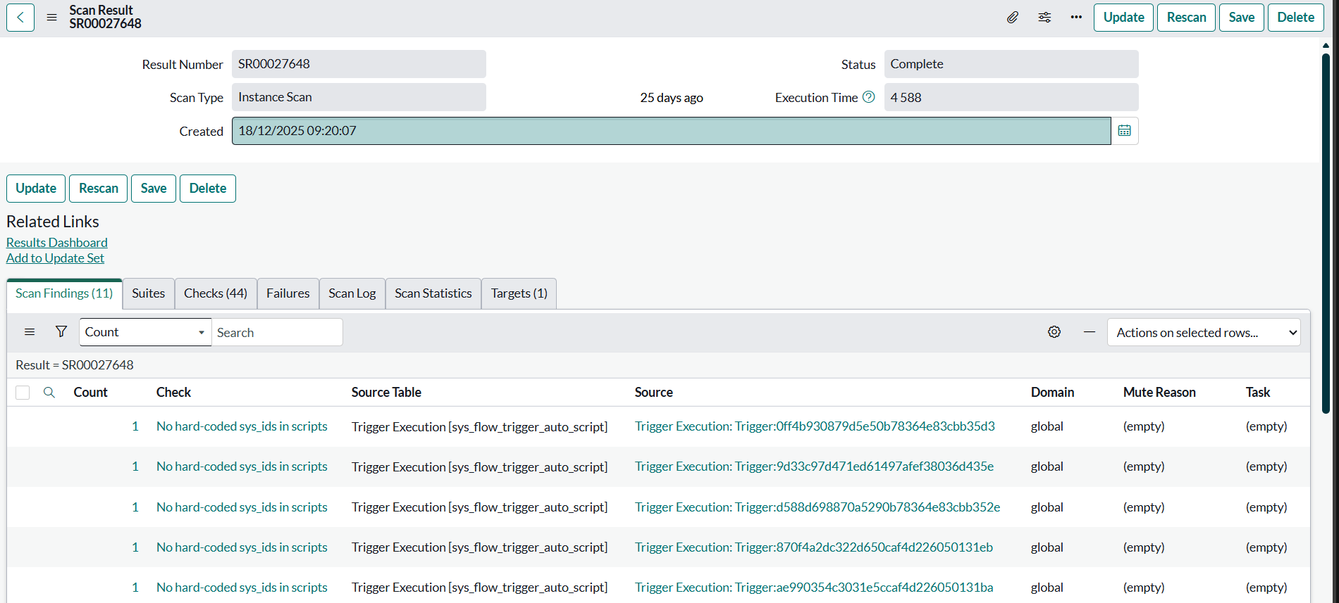 Clearing scan findings GRC Entity hierarchy.How do... - ServiceNow ...
