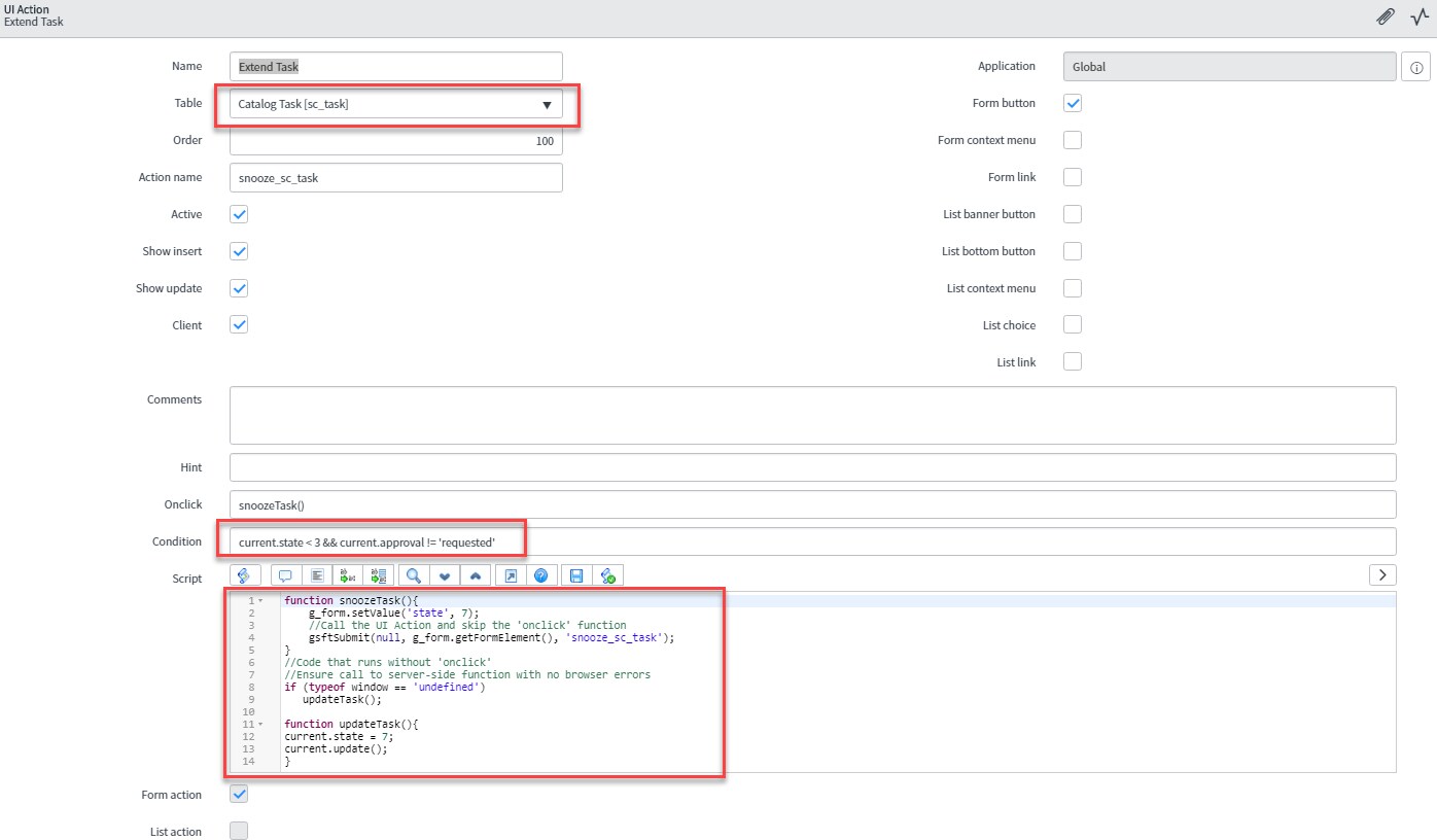 Solved: How to show UI action in only one catalog item? - ServiceNow ...