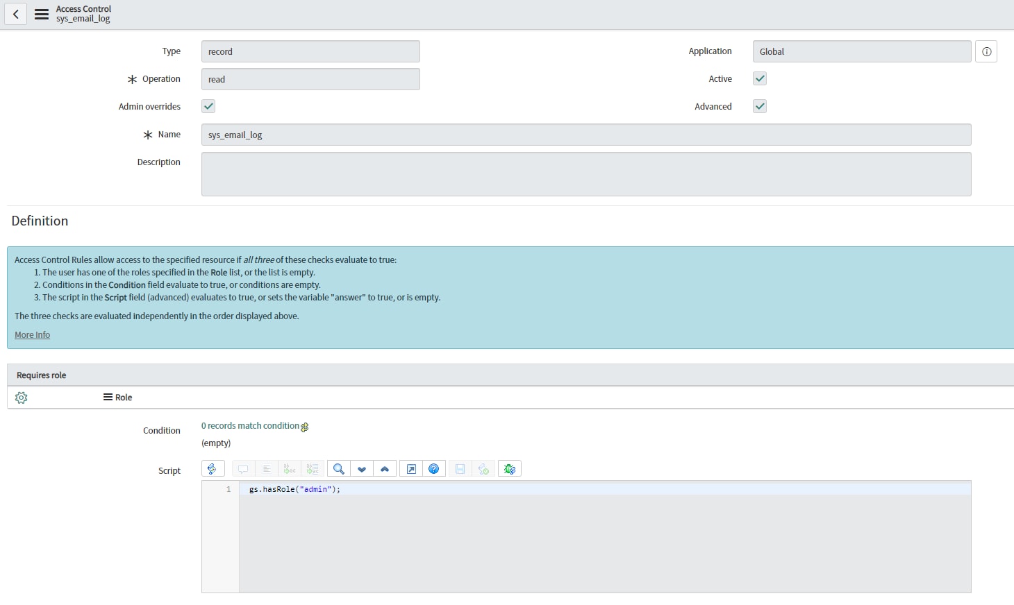 Role required to see Email Log entries - ServiceNow Community