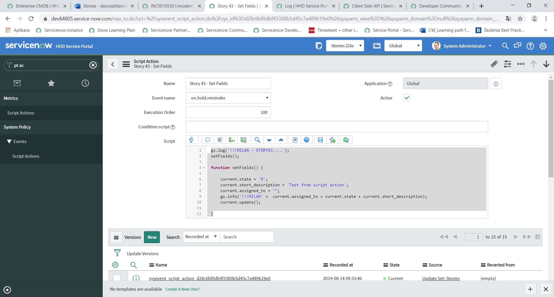 Solved: current.update() not working in script action - ServiceNow ...