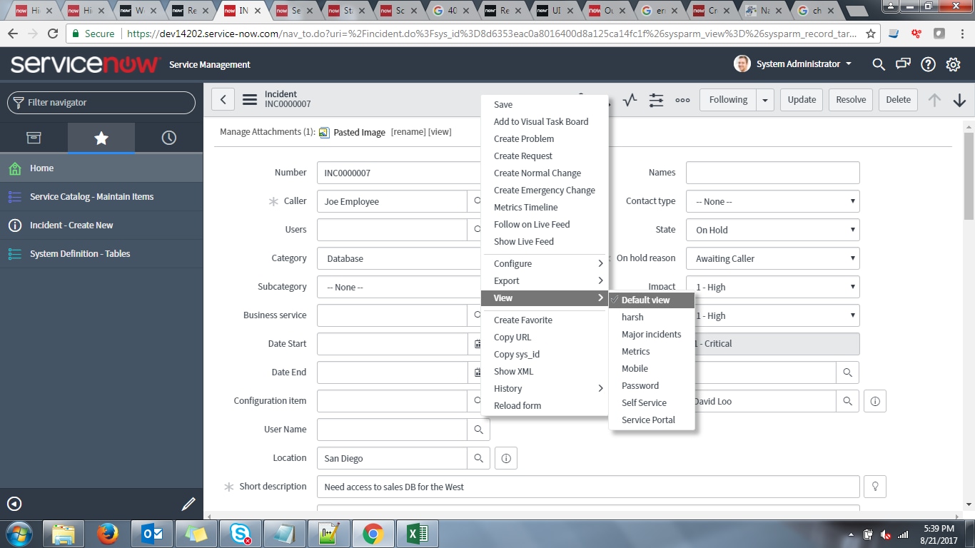 Remove 'View' option from form header menu - ServiceNow Community