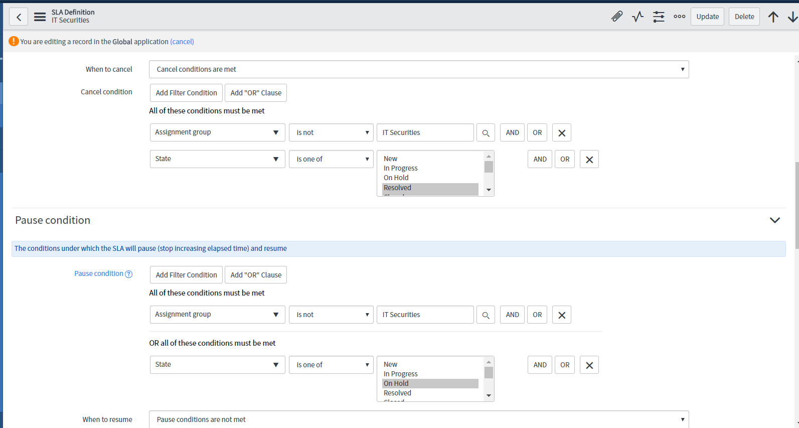 How to complete an sla when assignment group chang... - ServiceNow ...